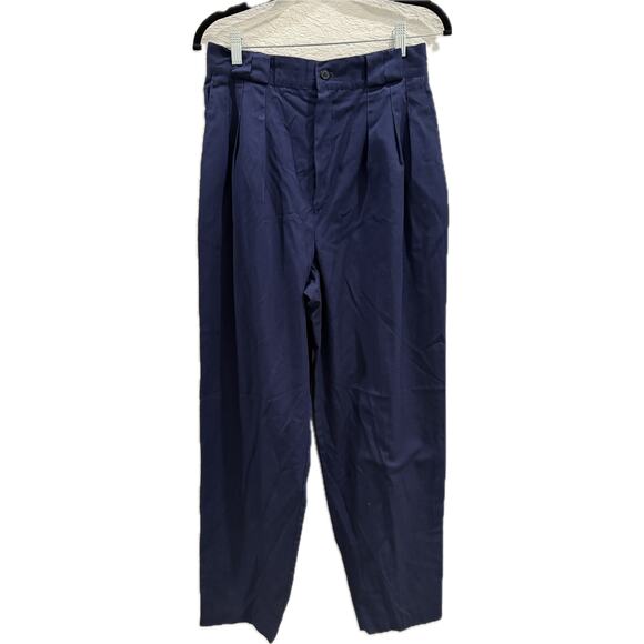 Vintage 80s 90s Christy Girl NY Dark Blue Pleated Pants Size 30 USA Made - Picture 1 of 8